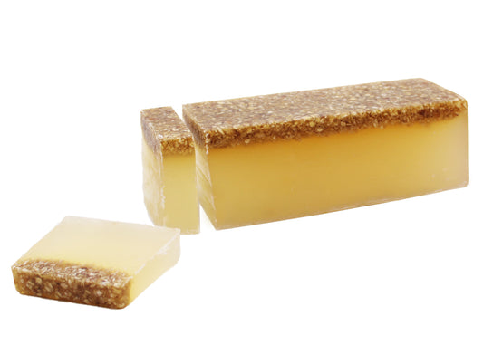 Honey and Oatmeal Handmade Soap Slice.